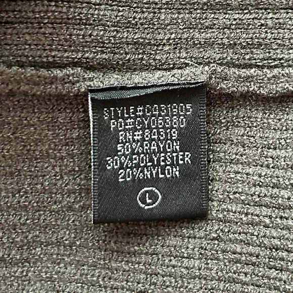 CYRUS Olive Green Sweater‎ Mock Turtleneck Long Sleeve & Length Soft Cozy sz L - Picture 7 of 9